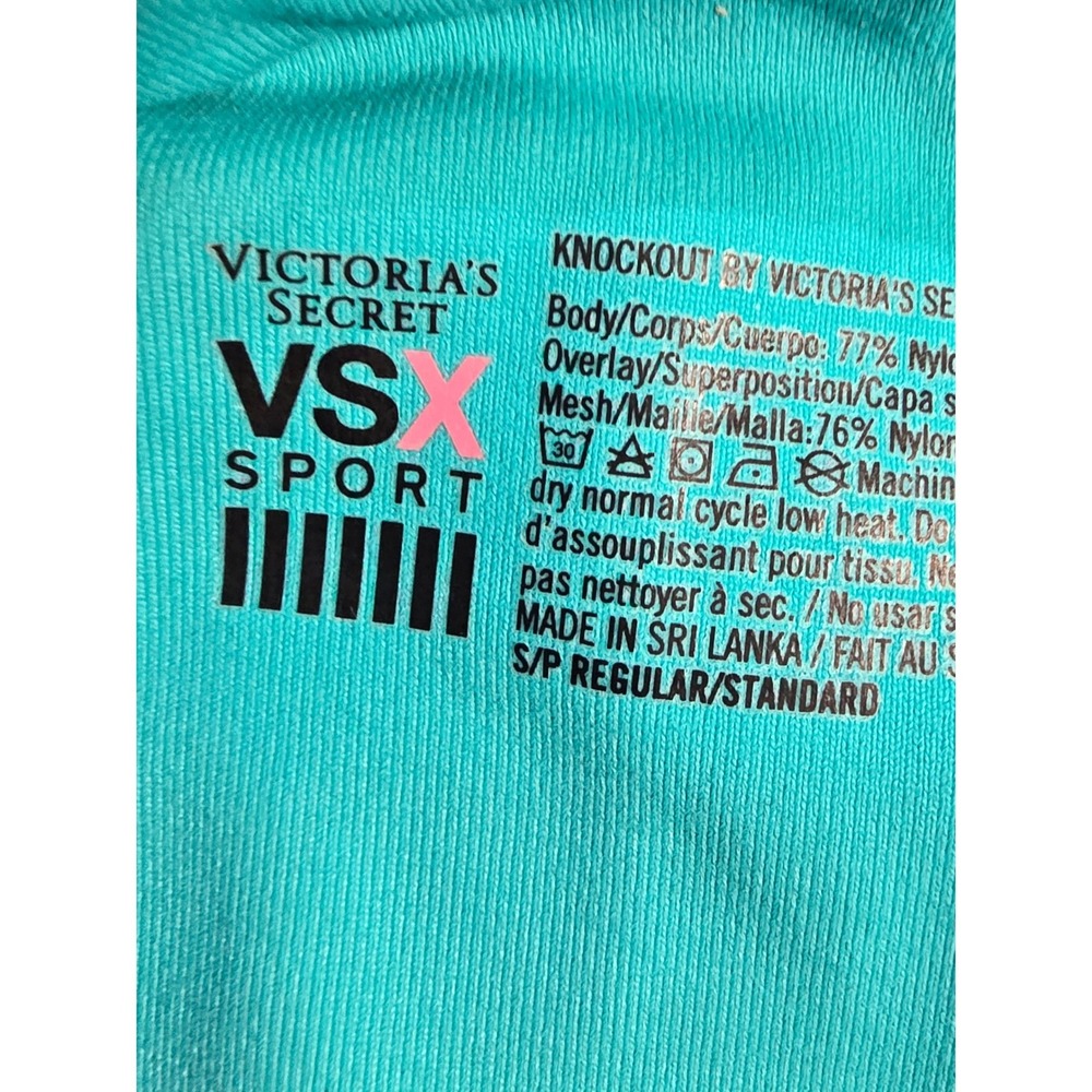 Victoria's Secret VSX Sport Knockout Mesh Leggings Black Teal S Regular - Picture 3 of 7